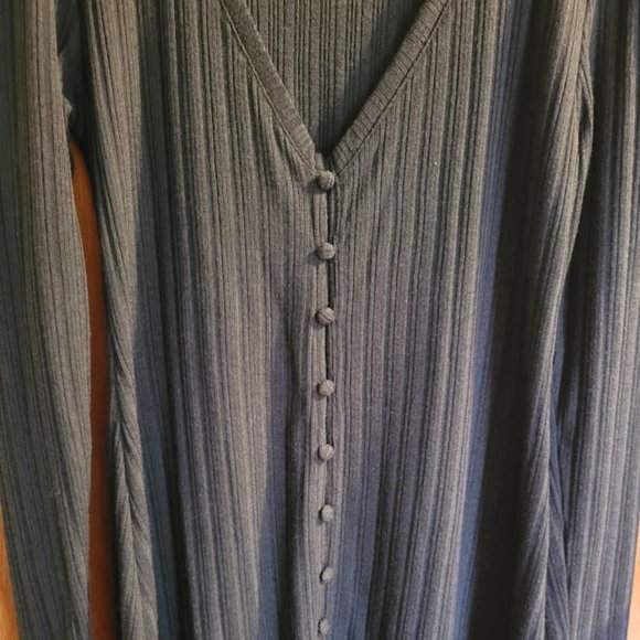 Topshop Black Button Down V Neck Frill Sleeve Dress US 10 - Picture 3 of 8